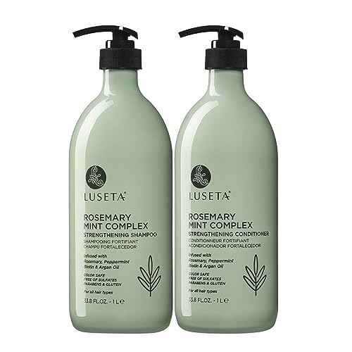 Luseta Rosemary Mint Strengthening Shampoo and Conditioner Set Nourish & Smooth Damaged Hair Thickening Shampoo for Thinning Hair,Add Shine for All Hair Types, for Men and Women 33.8oz¡¿2