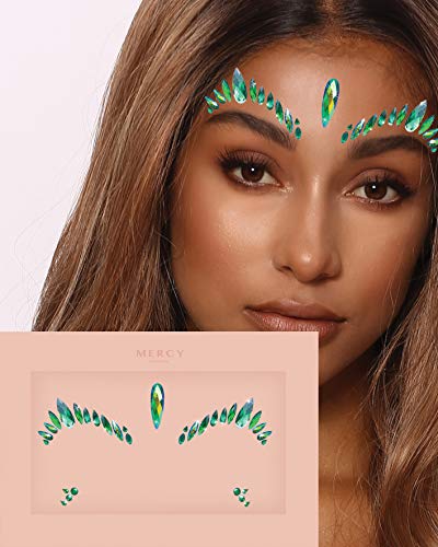 Poison Ivy Face Jewels Stick-On Festival Headpiece