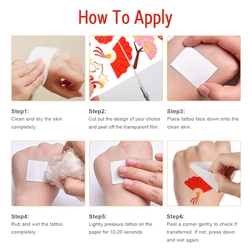 Chinese New Year Temporary Tattoos - Red & Gold Festival Designs