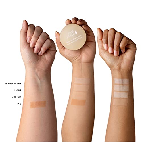 100% PURE Bamboo Blur Powder Tinted Setting Mattifying Face Makeup, Oil Absorbing Pore Minimizing Light Finish - Long Lasting, Vegan, Fruit Pigmented Tan Color (Tan Shade w/Warm Undertones) - 0.2 Oz