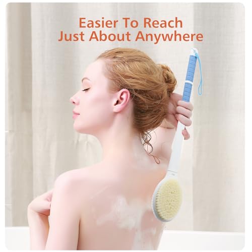 20.5" Long Handle Back Scrubber Shower Brush with Dual Bristles
