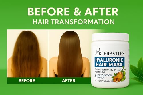 Hyaluronic Hair Mask with Olive & Jojoba Oil - Deep Hydration & Shine - 36 OZ