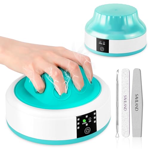 SAVILAND Gel Nail Polish Remover Machine: Electric Nail Soaking Bowl Automatic Steam Quick Remove Gel Steam Gel Polish Remover Portable Nail File Tools Salon Home DIY
