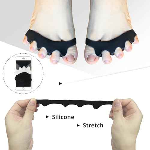 SUNFATT Toe Spacers for Men ang Women,Toe Separators for Women,Relieves Overlapping Toes,Bunions Corrector and Hammer Toe Pain,Gel Toe Spreader Separates and Relaxes Toes.2 Pcs