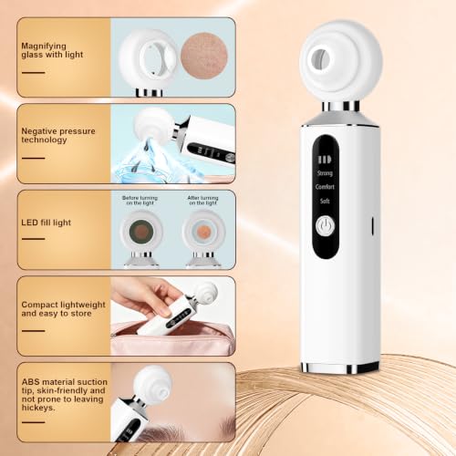Rechargeable Blackhead Suction Device with LED Light & 5 Tips