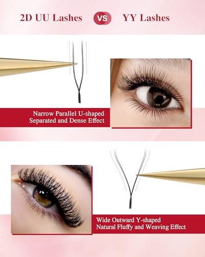 NAGARAKU 2D UU Lash Extensions 0.07D Mix 8-15mm Premade Fans