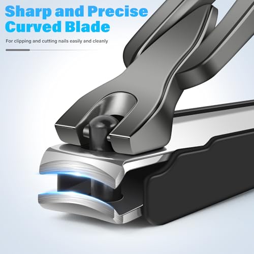 2024 Upgrade Nail Clipper with Catcher - No Splash Nail Clipper Gifts for Men Women, Mess Free Self Collecting for Toenail & Fingernail, Comfort Grip Ultra Sharp Nail Cutter w Catching Storage