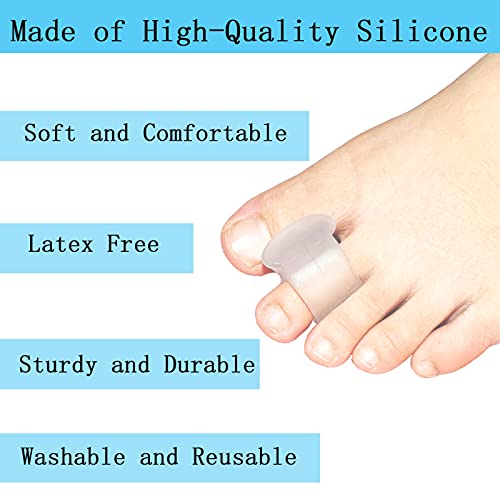 MENOCADY Clear Gel Toe Separator Pack of 12 - Big Toe Spacers for Bunions, Overlapping Toes, and Toe Corrector (1/4" Thick)