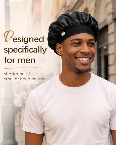 Satin Bonnet for Men Short Hair | Stay-On Night Cap