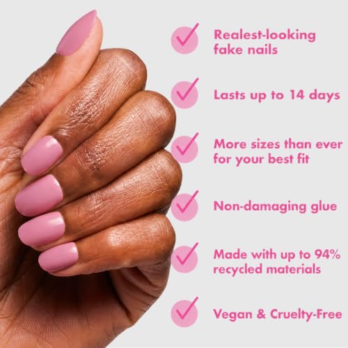 Olive & June Instant Mani Press-On Nails World Lit - Salon Quality, Reusable Fake Nails