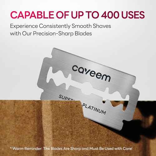 60 Count Double-Edge Safety Razor Blades, Replacement Razor Refills for Shaving, Stainless Steel Blades for All Standards Double-Edge Razor