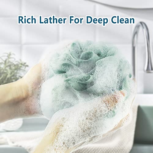 Bath Loofah Sponge 4-Pack, 60G Exfoliating Shower Scrubber