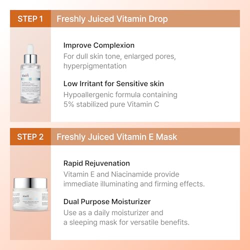 [DearKlairs] Freshly Juiced Vitamin C Drop + E Mask MINI Set, A Potent Skin Rejuvenator, Niacinamide, Antioxidant Serum