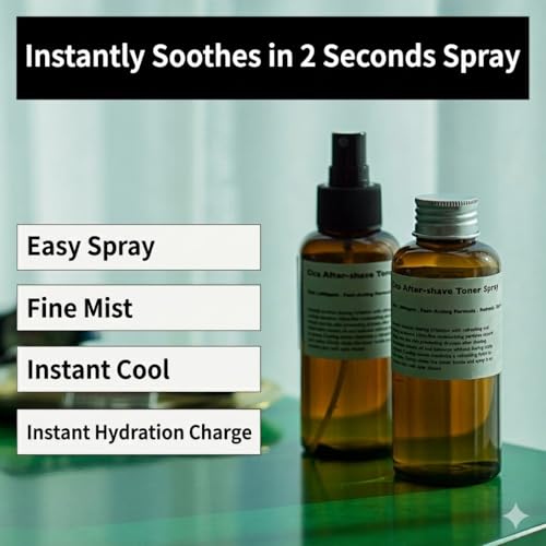 Cica Calm Aftershave Toner Spray for Men ? Soothing & Hydrating Post-Shave Mist with Centella Asiatica, Cooling Facial Toner for Sensitive Skinn 4.05 oz