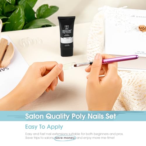 ROSALIND Clear Poly Nail Gel - 2.7oz Large Capacity Extension Builder Gel