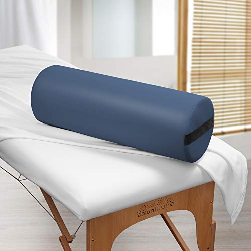 Saloniture Jumbo Round Massage Table Bolster Pillow (26 x 9 Inches) - Blue