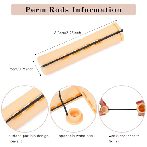40 Pcs Beige Perm Rods for Short Hair - Plastic Cold Wave Rollers