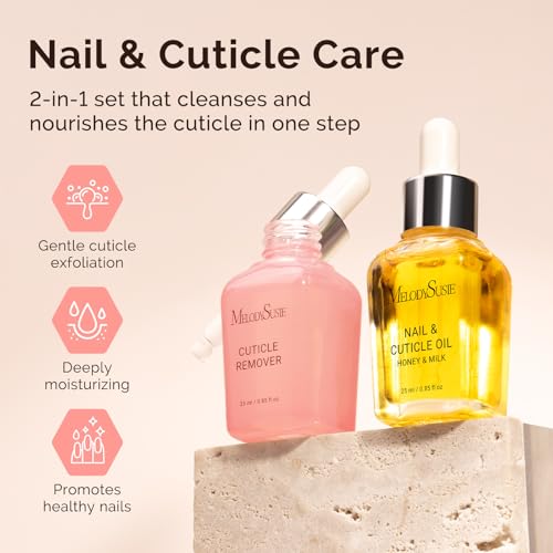 MelodySusie 2-Piece Cuticle Care Kit - Cuticle Oil & Remover Set (25ml)