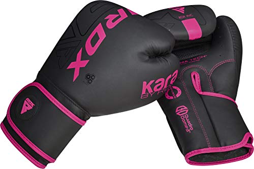 RDX Boxing Gloves Men Women, Pro Training Sparring, Maya Hide Leather Muay Thai MMA Kickboxing, Adult Heavy Punching Bag Gloves Mitts Focus Pad Workout, Ventilated Palm, 8 10 12 14 16Oz