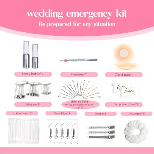 Wedding Emergency Kit for Bride,Wedding Day Essentials for Women, 60+ Bridal Emergency Kit for Wedding Day & Bridal Party