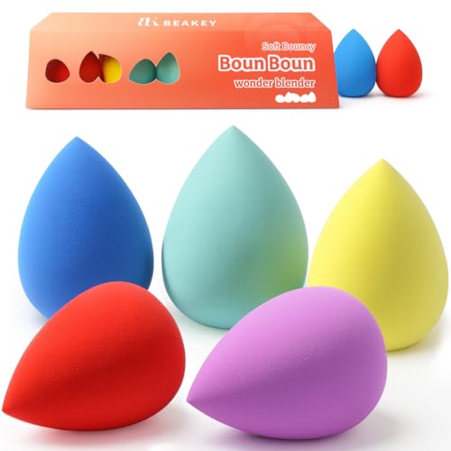 BEAKEY Makeup Sponge Set 5 Pack | Foundation & Blender Sponges