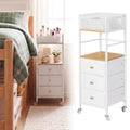 Narrow College Dorm Nightstand with 3 Drawers - Space Saving