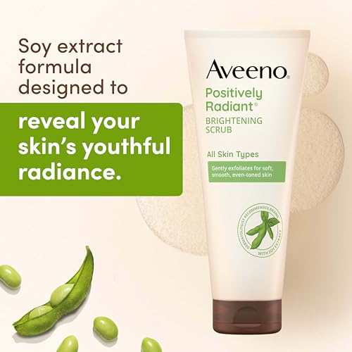 Aveeno Positively Radiant Exfoliating Facial Scrub 2 oz - Brightening & Gentle Skin Exfoliant