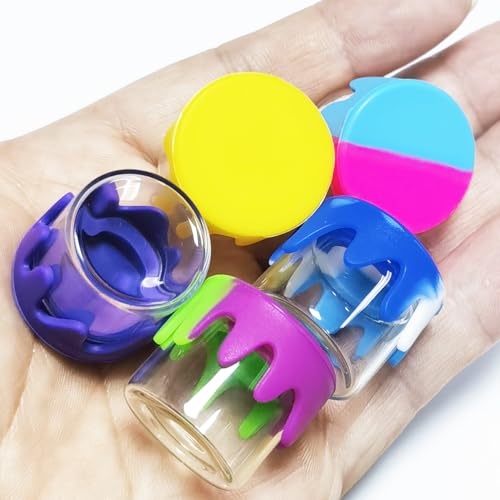 6ml Silicone Glass Wax Containers Airtight with Silicone Lid Concentrate Jar Multi Use (200)