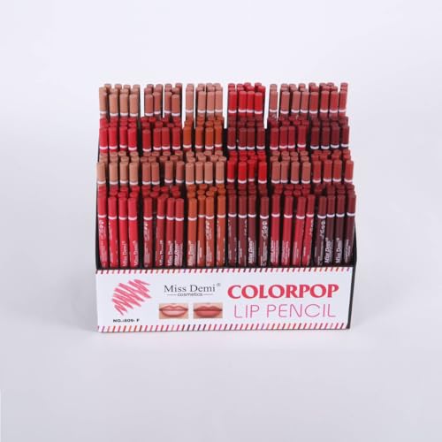 Miss Demi 12 Colours Sculpting Matte Velvet Lip Liner Set, Creamy Velvet Pigmented Lip Liner, Matte Set Makeup Soft Pencils for Women (288 Pcs)