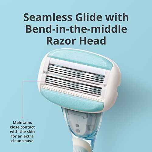 DORCO eve Pack of 6 Razors for Women for Extra Close Shaving, (No Handle, 8 Pcs Razor Blade Refills), Double 3 Curved Blades with Bend-in-the-middle Razor Head, Razors for Shaving