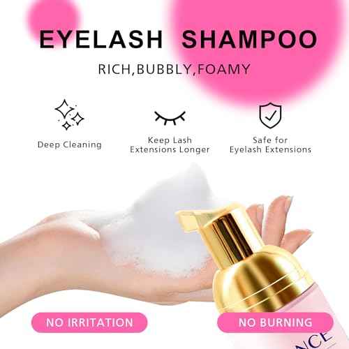 TDANCE Eyelash Extension Cleanser + Brush (60ml) / Shampoo / Wash for Extensions & Natural Lashes / Unscented, Oil, Paraben, Sulfate Free / For Professional & Home Use