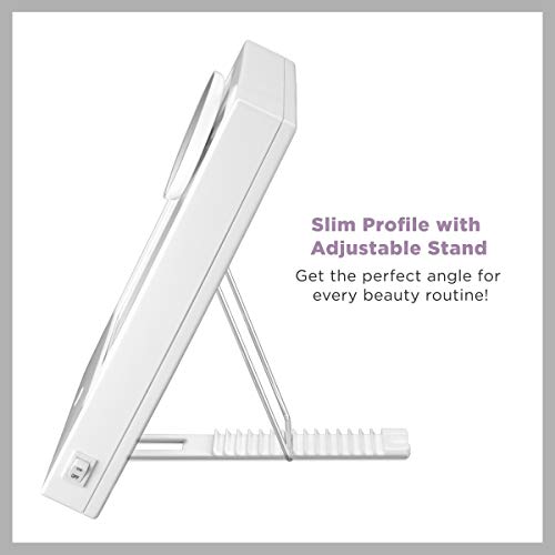 Conair Lighted Makeup Mirror 11"L x 9"W with 1X/5X Magnification, LED Vanity Mirror in White - Corded