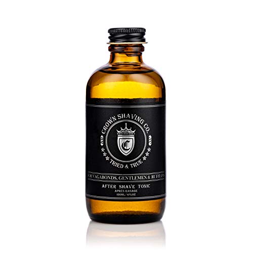 Mens After Shave Tonic 120ml - Crown Shaving Co After Shave Tonic - Authentic Barbershop Scent with Notes of Tobacco, Leather, Bay Rum and Talc