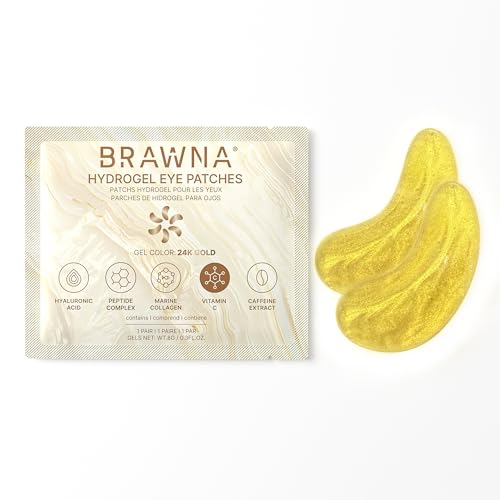 BRAWNA Hydrogel Under Eye Patches - Vitamin C & Caffeine, 24 Pairs