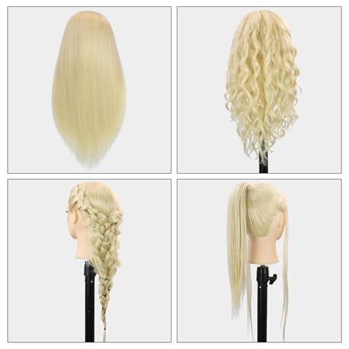 28" Mannequin Head 80% Real Hair Blonde Styling Practice