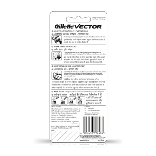Red Gillette Vector Plus Razor Blade