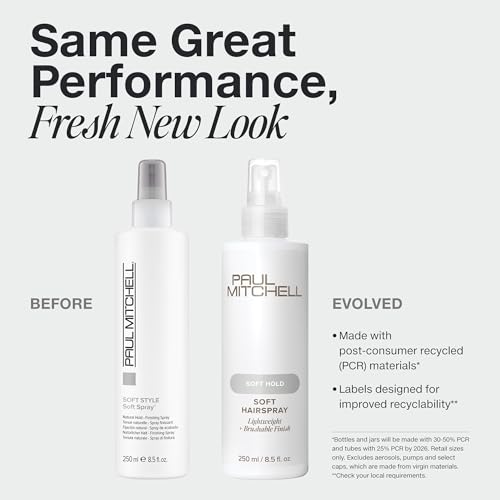 Paul Mitchell Soft Hairspray, Lightweight, Soft Hold + Brushable Finish, For All Hair Types