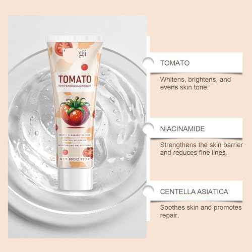 Tomato Facial Cleansing Milk - Gentle Deep Cleansing, Oil Control, Pore Refining & Skin Brightening Face Wash For All Skin Types(2PCS)
