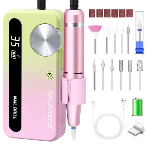 Electric Nail Drill 35000RPM with Bits | Cordless Rechargeable
