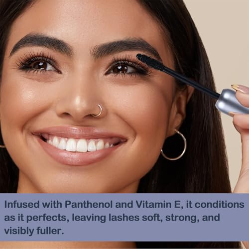 Eyes On Me Waterproof Volumizing Mascara ? Long-Lasting Curl & Lift, Smudge-Proof, Conditioning Formula with Panthenol & Vitamin E, Precision Tapered Silicone Brush, Jet Black