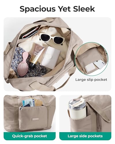 BAGSMART 37L Foldable Travel Bag, Expandable Carry-On Personal Item