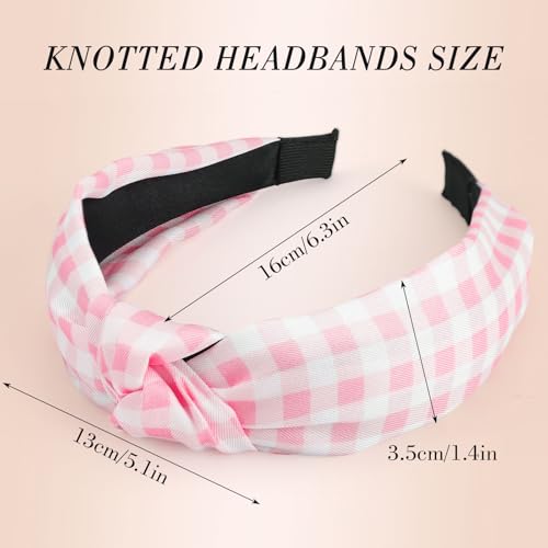 Knotted Headbands for Women, Pink Non-Slip Hair Bands 4-Pack