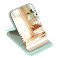 Compact Portable Makeup Mirror with Snap Cover - Green
