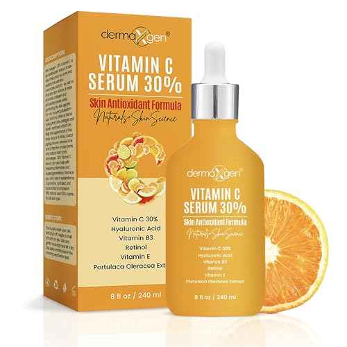 30% Vitamin C Serum (8 Fl Oz) Pure Organic Anti- Wrinkle + Hyaluronic Acid + Retinol + Vitamin E + Vitamin B, Facial Serum For Anti-aging, Wrinkles, And Fine Lines.