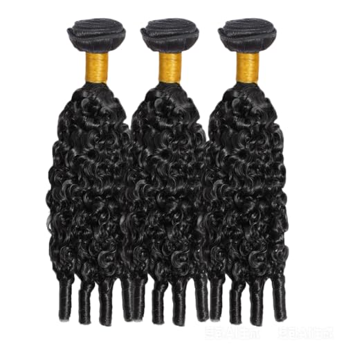 #1B Burmese Curly Human Hair Bundles 12-16 Inch