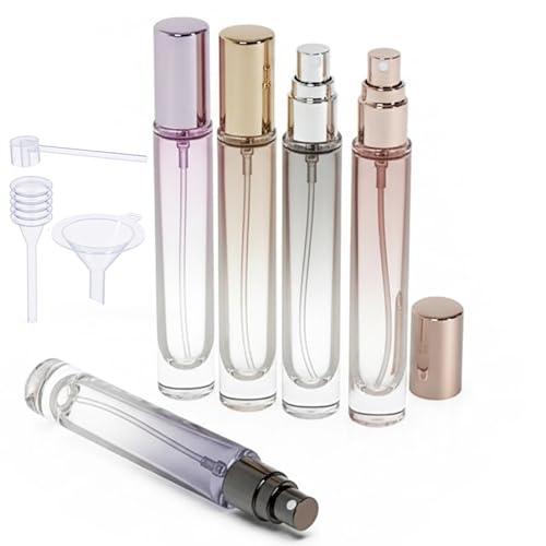 10ml Refillable Glass Perfume Spray Bottles - 5 Pack Travel Atomizers
