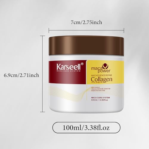 Karseell Collagen Hair Mask - 100ml Deep Repair Treatment for All Hair Types