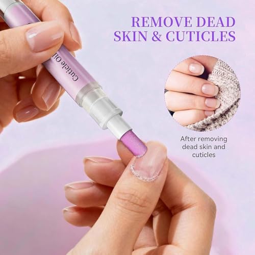 2-in-1 Cuticle Oil Pusher Pen with Ceramic Tool - Pack of 2