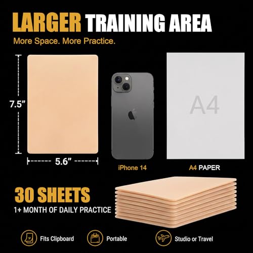 Tattoo Practice Skin 30 Sheets - 1.3mm Double-Sided Fake Skin