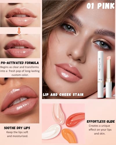 PH Color Changing Lipstick & Cheek Gloss - Long Lasting Hydration